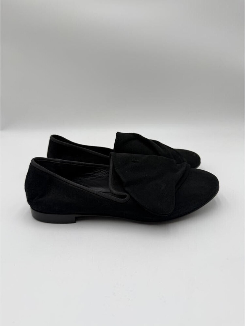 Women's Giuseppe Zanotti Black Suede Slip On Round Toe Loafers Size 39